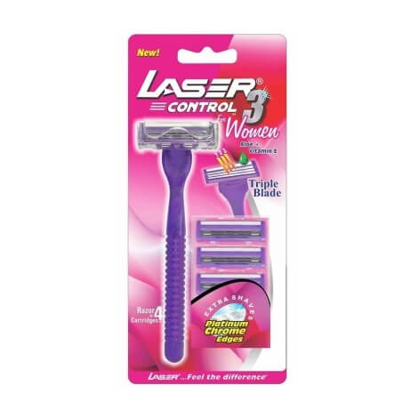Laser Razor + 4 Blades Control 3 Ladies